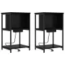 Nakts Skapītis 2 Pcs Melns Ozols 38 X 31 X 61 Cm Vidaxl