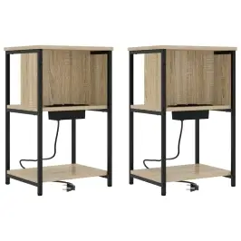 Nakts Skapītis 2 Pcs Sonoma Ozols 38 X 31 X 61 Cm Vidaxl