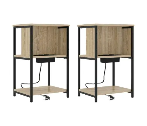 Nakts Skapītis 2 Pcs Sonomas Ozola 38 X 31 X 61 Cm Vidaxl