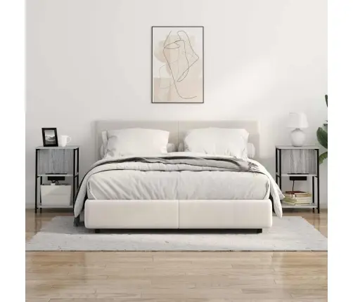 Nakts Skapītis 2 Pcs Pelēka Sonomas Ozola 38 X 31 X 61 Cm Vidaxl