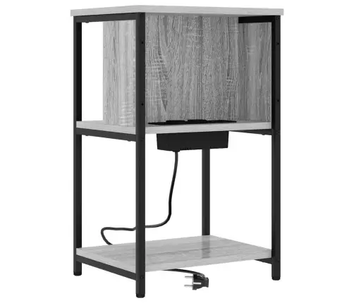 Nakts Skapītis 2 Pcs Pelēka Sonomas Ozola 38 X 31 X 61 Cm Vidaxl