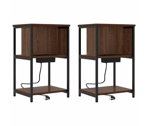 Öölambi Kapp 2 Pcs Pruun Tamm 38 X 31 X 61 Cm Tehispuit