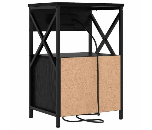 Nakts Skapītis Ar Atvilktni 2 Pcs Melns Ozols 40 X 31 X 60 Cm Vidaxl