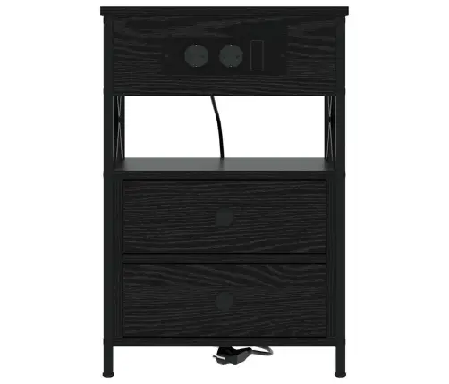 Nakts Skapītis Ar Atvilktni 2 Pcs Melns Ozols 40 X 31 X 60 Cm Vidaxl