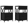 Nakts Skapītis Ar Atvilktni 2 Pcs Melns Ozols 40 X 31 X 60 Cm Vidaxl