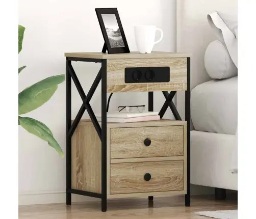 Nakts Skapītis Ar Atvilktni 2 Pcs Sonomas Ozola 40 X 31 X 60 Cm Vidaxl