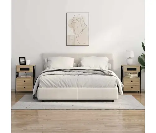 Nakts Skapītis Ar Atvilktni 2 Pcs Sonomas Ozola 40 X 31 X 60 Cm Vidaxl