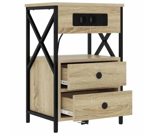 Nakts Skapītis Ar Atvilktni 2 Pcs Sonomas Ozola 40 X 31 X 60 Cm Vidaxl