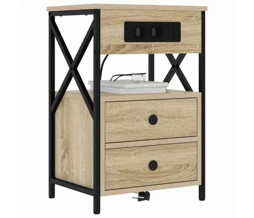 Nakts Skapītis Ar Atvilktni 2 Pcs Sonomas Ozola 40 X 31 X 60 Cm Vidaxl