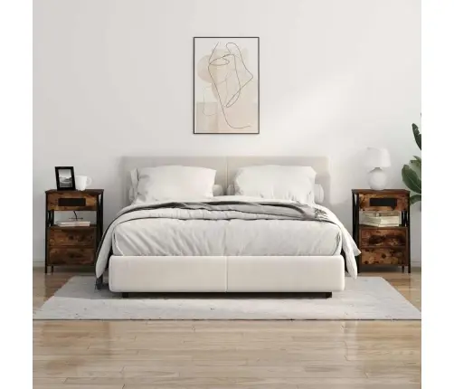 Nakts Skapītis 2 Pcs Dūmakaina Ozolkoka 40 X 31 X 60 Cm Vidaxl