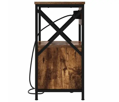 Nakts Skapītis 2 Pcs Dūmakaina Ozolkoka 40 X 31 X 60 Cm Vidaxl