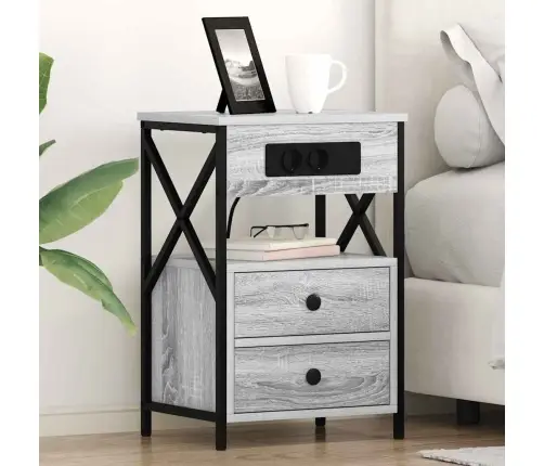 Nakts Skapītis Pelēka Sonomas Ozola 40 X 31 X 60 Cm Vidaxl