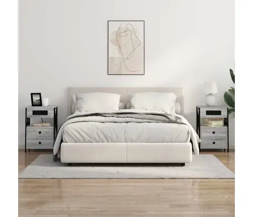 Naktinis Staliukas Su Įkrovimo Stotimi Su Stalčių 2 Pcs