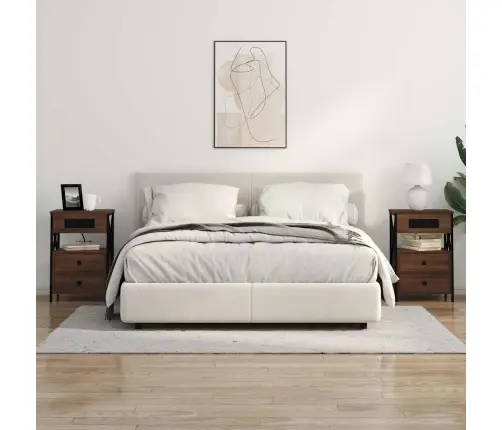 Nakts Skapītis Brūna Ozolkoka 40 X 31 X 60 Cm Inženierijas Koks Vidaxl