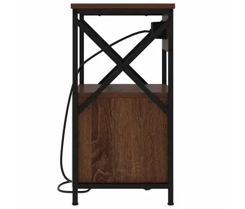 Nakts Skapītis Brūna Ozolkoka 40 X 31 X 60 Cm Inženierijas Koks Vidaxl