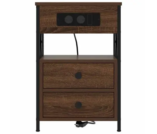 Nakts Skapītis 2 Pcs Brūna Ozolkoka 40 X 31 X 60 Cm Vidaxl