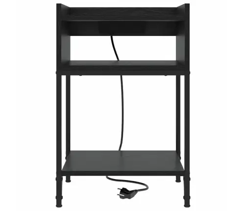 Šalia Lovos Spintelė Su Lentyna Juodas Ąžuolas 40 X 40 X 61 Cm