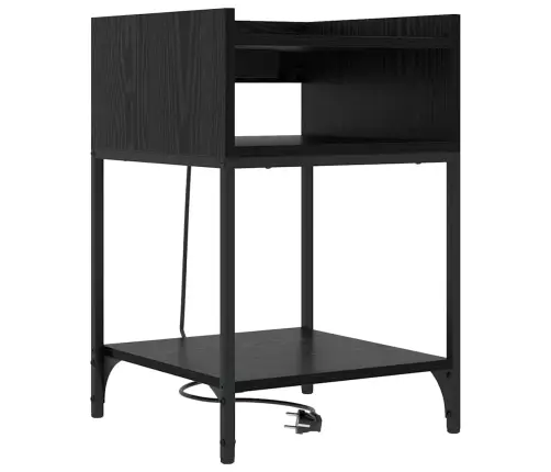 Naktinis Staliukas 2 Pcs Juoda Ąžuolo 40 X 40 X 61 Cm