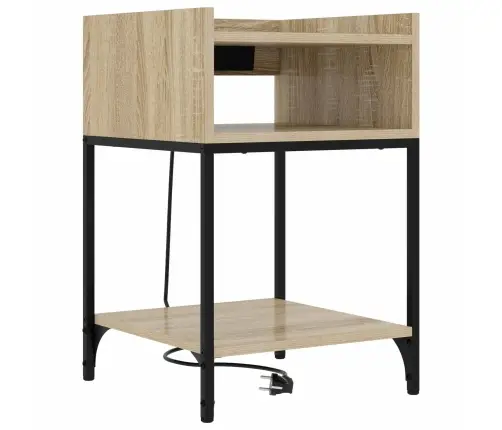 Šalia Lovos Spintelė 2 Pcs Sonoma Ąžuolas 40 X 40 X 61 Cm