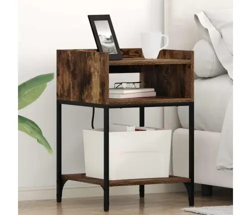 Gultas Skapji 2 Pcs Dūmakaina Ozolkoka 40 X 40 X 61 Cm Vidaxl Gultas Skapji 2 Pcs Dūmakaina Ozolkoka 40 X 40 X 61 Cm Vidaxl