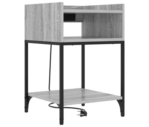 Gultas Skapji 2 Pcs Pelēka Sonomas Ozola 40 X 40 X 61 Cm Vidaxl