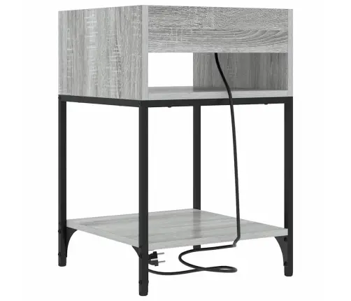 Gultas Skapji 2 Pcs Pelēka Sonomas Ozola 40 X 40 X 61 Cm Vidaxl