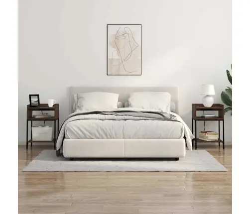 Naktinis Staliukas Su Lentyna 2 Pcs Ruda Ąžuolo 40 X 40 X 61 Cm