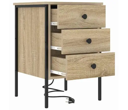 Šalia Lovos Spintelė 2 Pcs Sonoma Ąžuolas 42 X 41 X 61 Cm