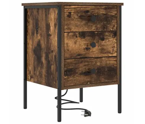 Nakts Skapītis Ar Atvilktni Dūmakaina Ozolkoka 42 X 41 X 61 Cm Vidaxl