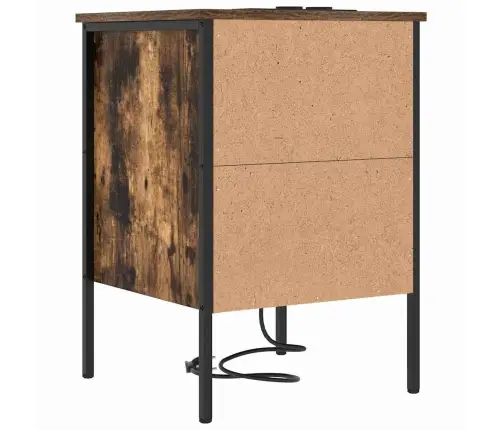 Gultas Skapji 2 Pcs Dūmakaina Ozolkoka 42 X 41 X 61 Cm Vidaxl