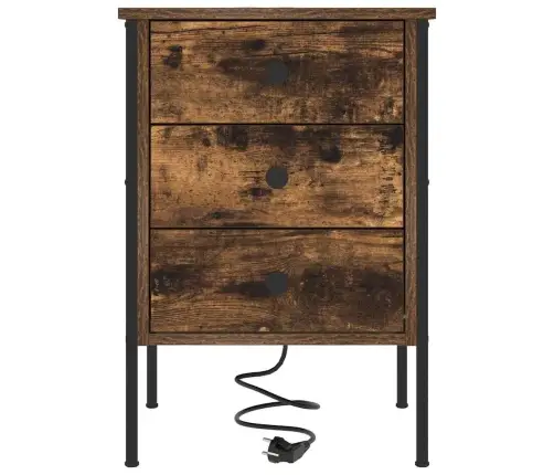 Gultas Skapji 2 Pcs Dūmakaina Ozolkoka 42 X 41 X 61 Cm Vidaxl