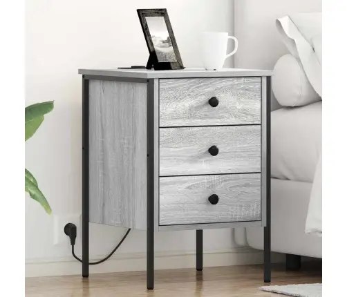 Šalia Lovos Spintelė 2 Pcs Pilkas Sonoma 42 X 41 X 61 Cm