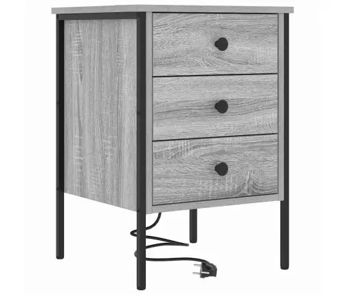 Šalia Lovos Spintelė 2 Pcs Pilkas Sonoma 42 X 41 X 61 Cm