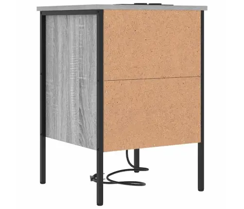 Šalia Lovos Spintelė 2 Pcs Pilkas Sonoma 42 X 41 X 61 Cm