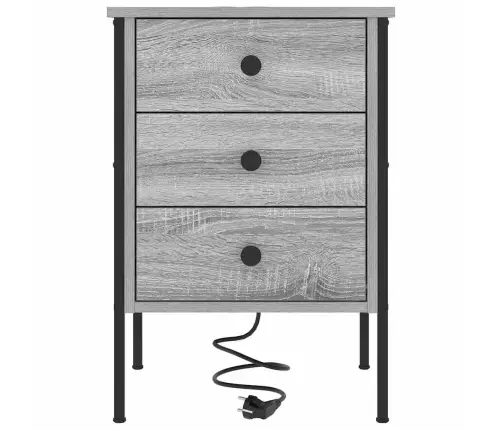 Šalia Lovos Spintelė 2 Pcs Pilkas Sonoma 42 X 41 X 61 Cm