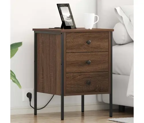 Gultas Skapji Ar Atvilktni 2 Pcs Brūna Ozolkoka 42 X 41 X 61 Cm Vidaxl