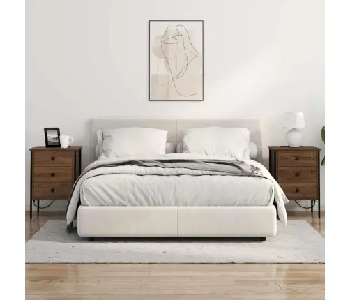 Gultas Skapji Ar Atvilktni 2 Pcs Brūna Ozolkoka 42 X 41 X 61 Cm Vidaxl