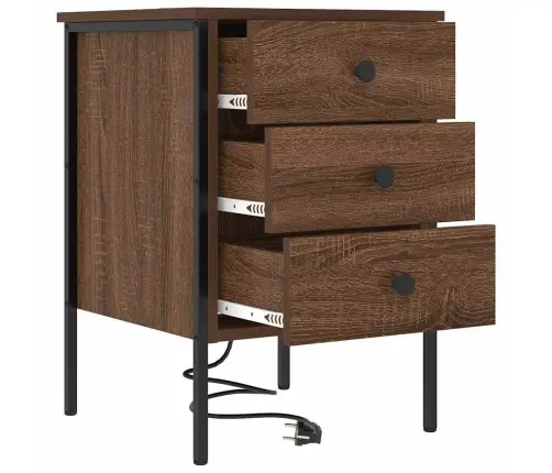 Gultas Skapji Ar Atvilktni 2 Pcs Brūna Ozolkoka 42 X 41 X 61 Cm Vidaxl