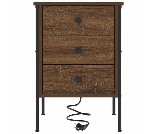 Gultas Skapji Ar Atvilktni 2 Pcs Brūna Ozolkoka 42 X 41 X 61 Cm Vidaxl