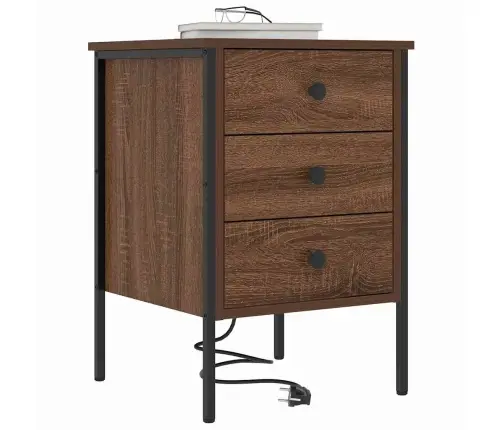 Gultas Skapji Ar Atvilktni 2 Pcs Brūna Ozolkoka 42 X 41 X 61 Cm Vidaxl