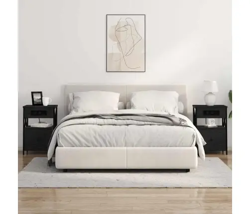 Gultas Skapji Ar Atvilktni 2 Pcs Melns Ozols 40 X 31 X 60 Cm Vidaxl Gultas Skapji Ar Atvilktni 2 Pcs Melns Ozols 40 X 31 X 60 Cm Vidaxl