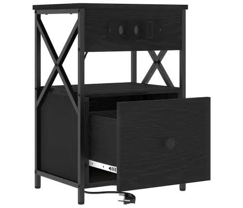 Gultas Skapji Ar Atvilktni 2 Pcs Melns Ozols 40 X 31 X 60 Cm Vidaxl Gultas Skapji Ar Atvilktni 2 Pcs Melns Ozols 40 X 31 X 60 Cm Vidaxl