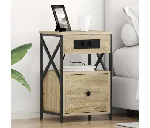 Gultas Skapji Ar Atvilktni 2 Pcs Sonomas Ozola 40 X 31 X 60 Cm Vidaxl