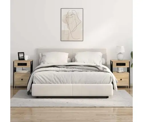 Gultas Skapji Ar Atvilktni 2 Pcs Sonomas Ozola 40 X 31 X 60 Cm Vidaxl