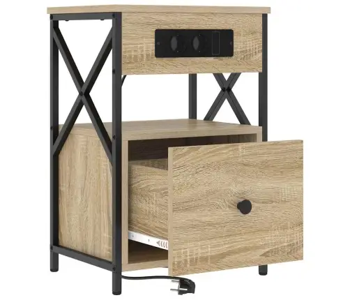 Gultas Skapji Ar Atvilktni 2 Pcs Sonomas Ozola 40 X 31 X 60 Cm Vidaxl