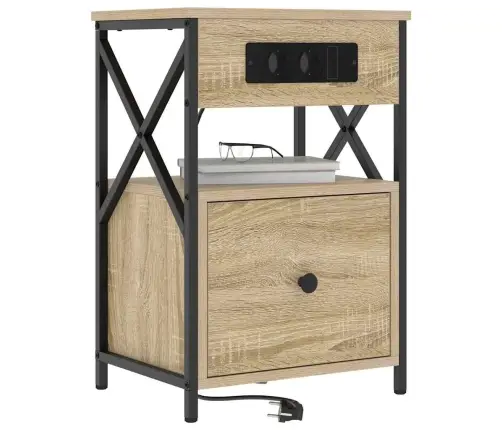 Gultas Skapji Ar Atvilktni 2 Pcs Sonomas Ozola 40 X 31 X 60 Cm Vidaxl