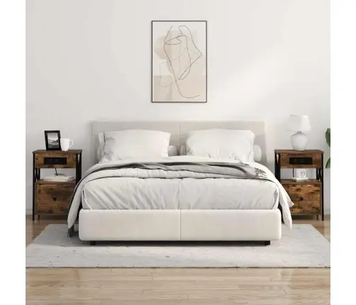 Öölambi Kapp 2 Pcs Suitsetatud Tamm 40 X 31 X 60 Cm Tehispuit