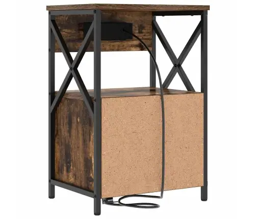 Öölambi Kapp 2 Pcs Suitsetatud Tamm 40 X 31 X 60 Cm Tehispuit