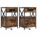 Gultas Skapji 2 Pcs Dūmakaina Ozolkoka 40 X 31 X 60 Cm Vidaxl