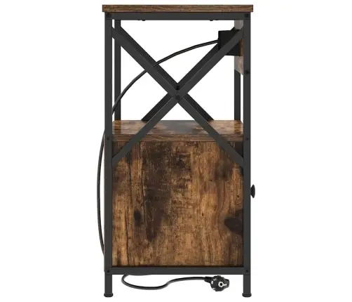 Öölambi Kapp 2 Pcs Suitsetatud Tamm 40 X 31 X 60 Cm Tehispuit